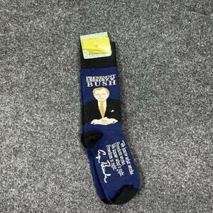 Funatic Adult Unisex One Size Navy President Goerge W Bush Crew Socks 1 Pair